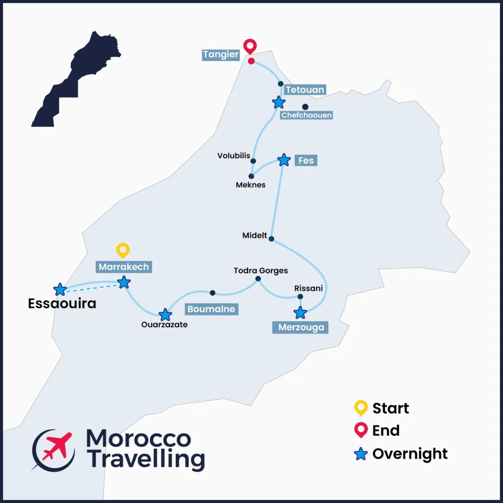 Morocco itinerary 10 days & Desert Itinerary-01