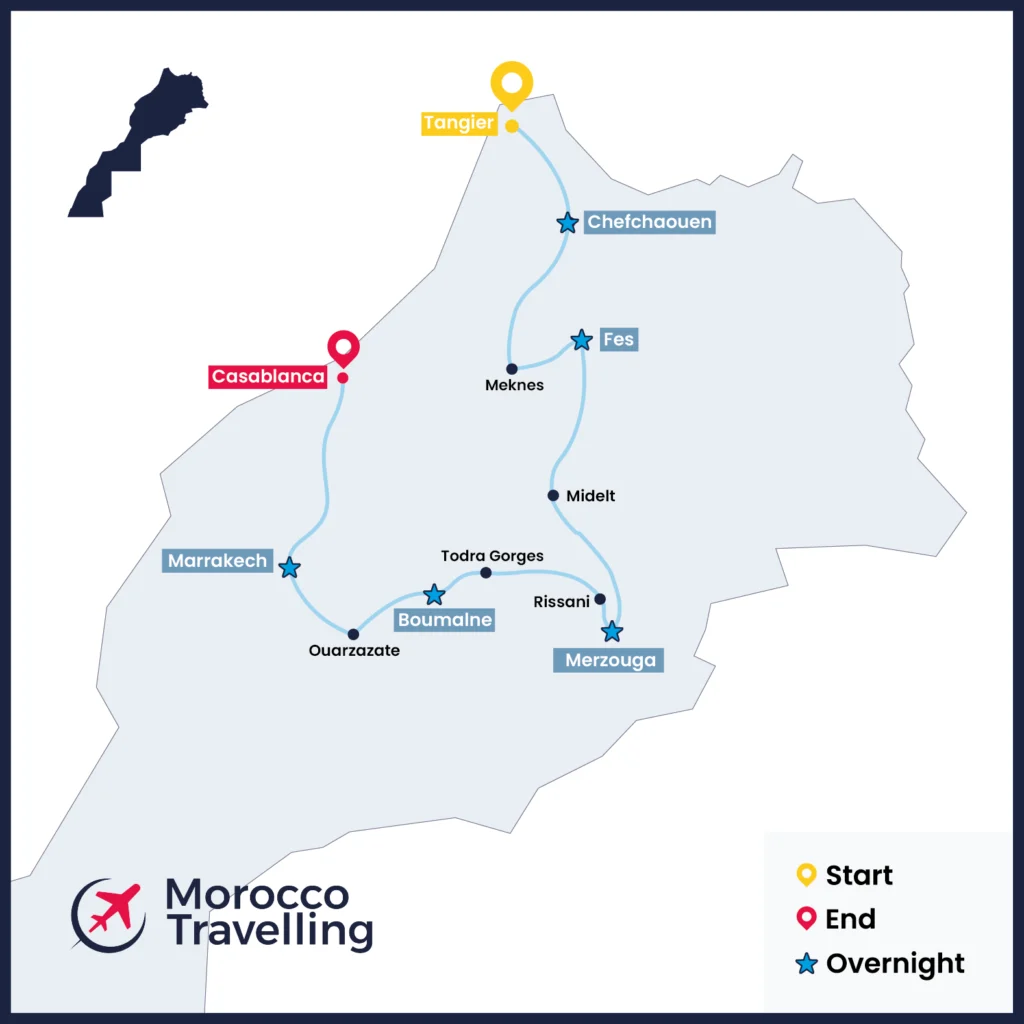 10 Days Private Tour From Tangier to Casablnca