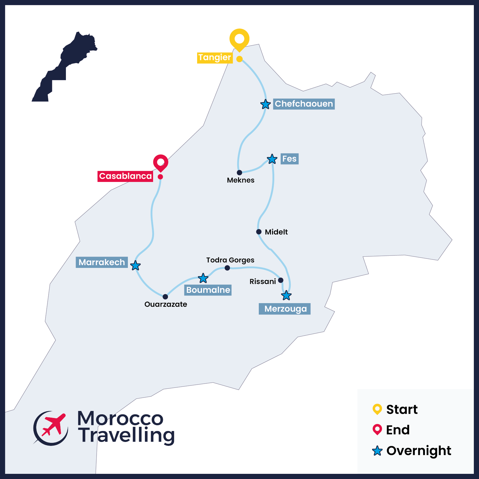 10 Days Private Tour From Tangier to Casablnca