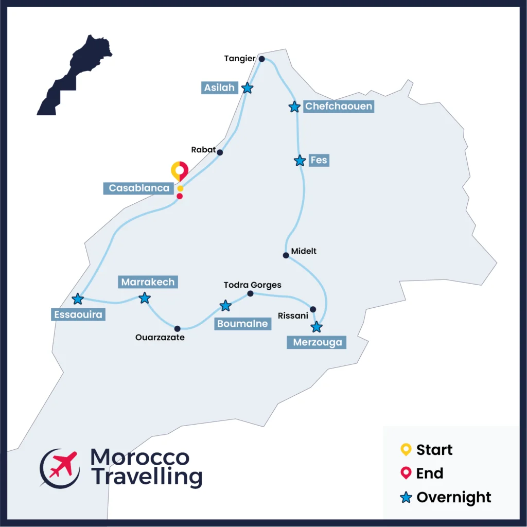 13 Day Morocco Itinerary From Casablanca Via Sahara