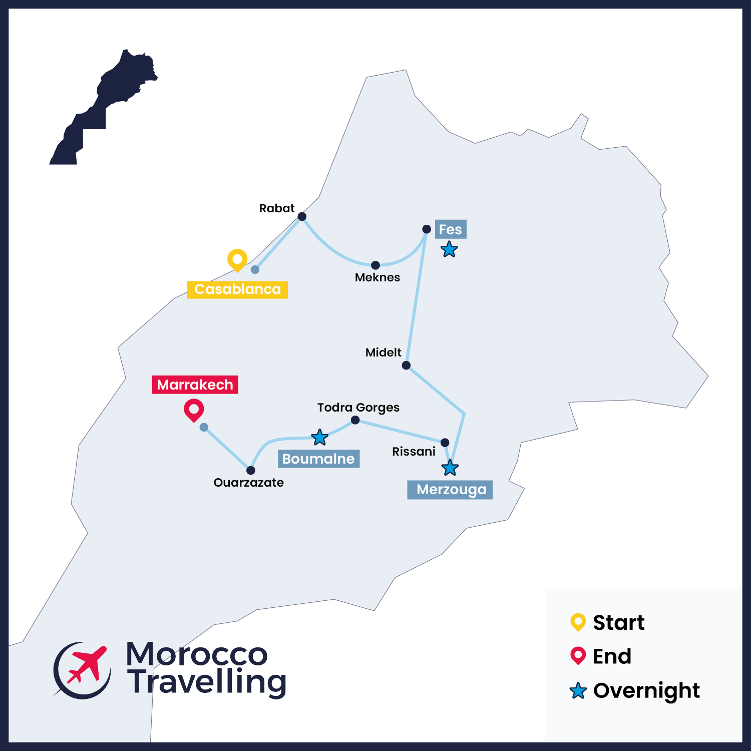 4 Days Casablanca to Marrakech Tour