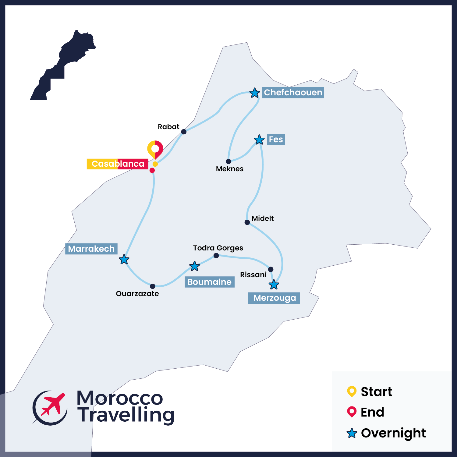 9 Days Morocco Itinerary from Casablanca