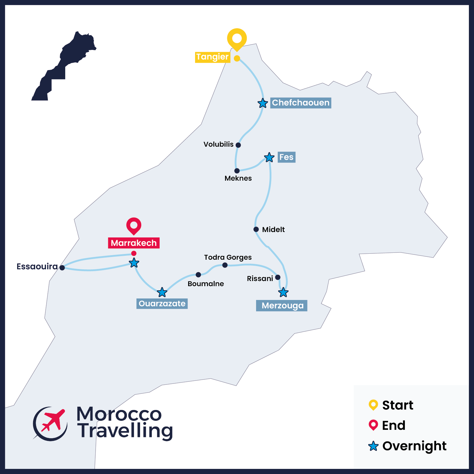 9 Days Tour From Tangier To Marrakech & Desert Tour