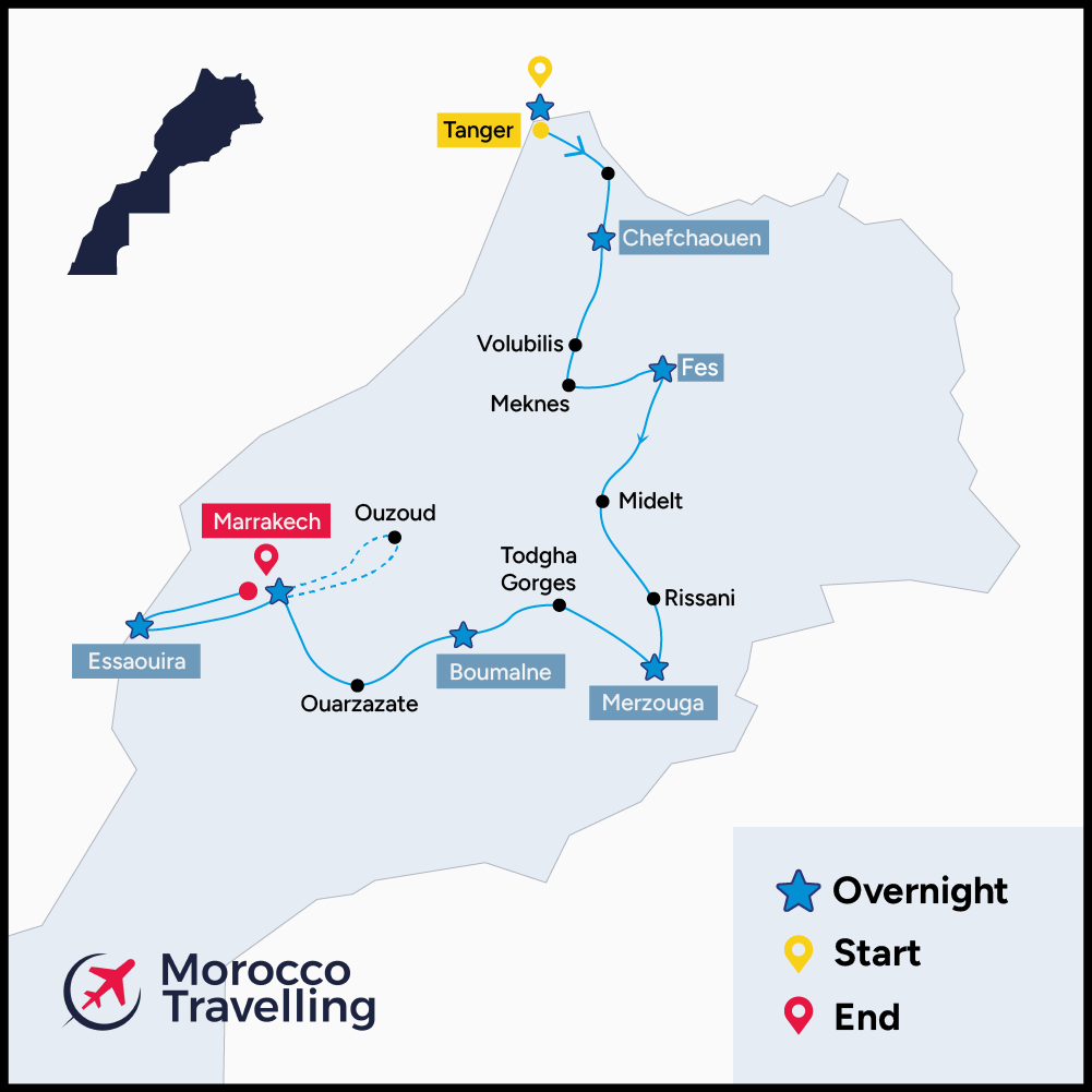 Morocco Travelling 14 Days Morocco Itinerary from Tangier