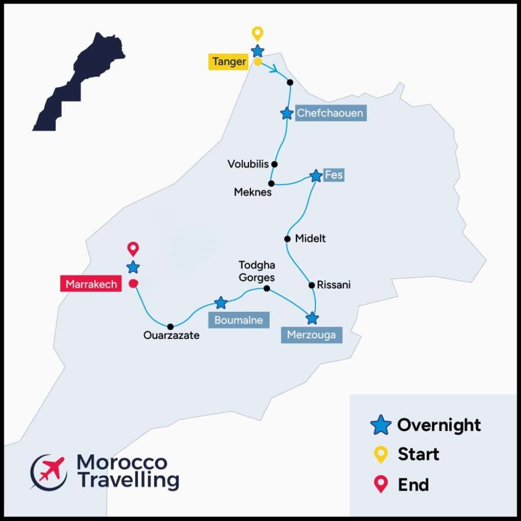 Morocco Travelling 8 Day Itinerary Morocco from Tangier