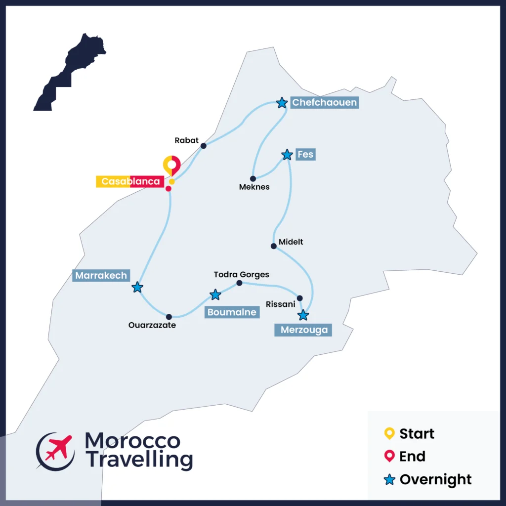 Morocco Travelling 8 Days Tour From Casablanca